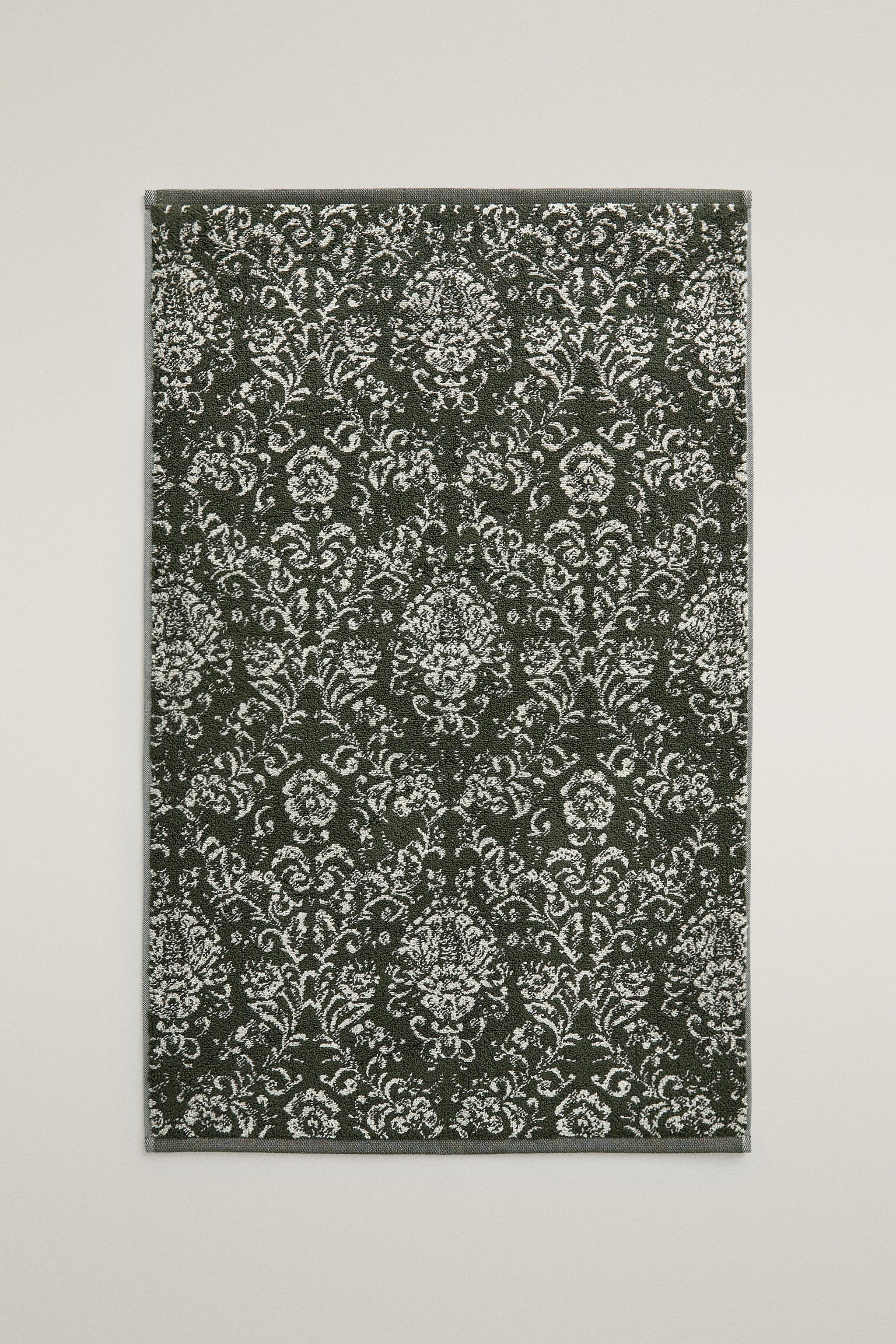 TAPIS DE BAIN ÉPONGE JACQUARD FLORAL